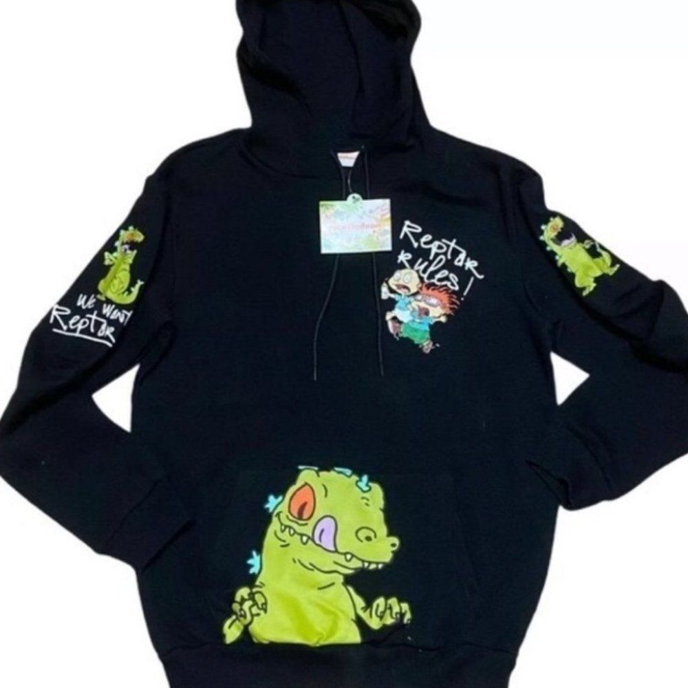 Nickelodeon Rugrats Hoodie Reptar Rules 90’s NEW Tommy Chuckie Retro Lounge S